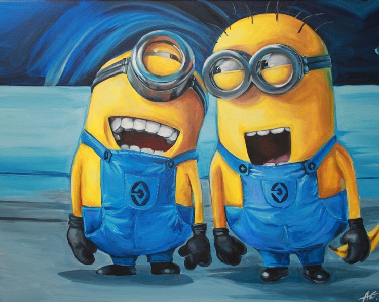 Painting Minions (Despicable Me) - Acrylic on Canvas