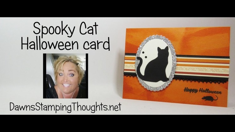 Spooky Cat Halloween card Simple Halloween card series card #1