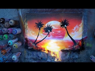 SPRAY PAINT ART by Skech - Sea Sunset