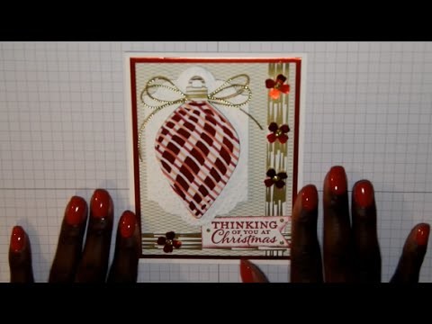Stampin Up Red Foil Delicate Ornament Christmas Card