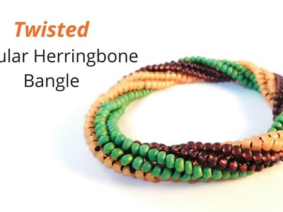 Twisted Tubular Herringbone Bangle