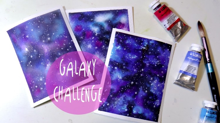 Watercolor tutorial: the GALAXY CHALLENGE (paint a galaxy) * ART TV by Fantasvale