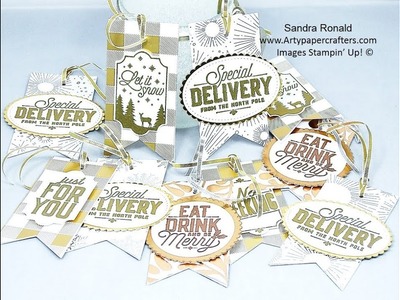 #3 Advent Countdown Merry Labels Gift Tags - SandraR Stampin' Up! Demonstrator Independent