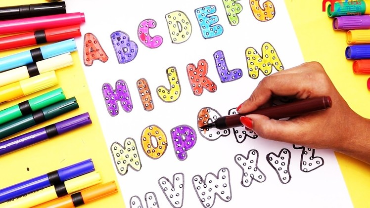 Alphabets for Kids to Learn Drawing Alphabets and Coloring Learning Colors For Children