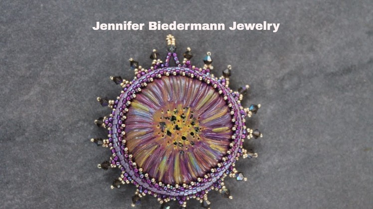 Beaded bezel flower pendant for any size focal piece