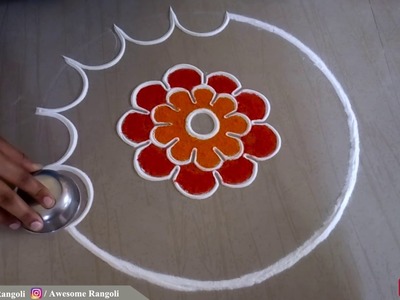 Beautiful Flower Rangoli Design