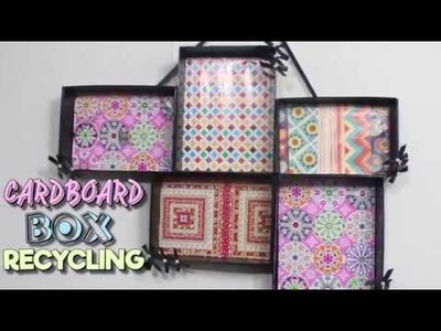 Cardboard Box Recycle | Upcycle old shoe boxes into Easy Wall Art Decor