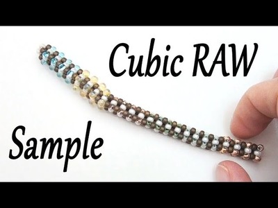 Cubic RAW bead sample - Right angle weave tubular beadwork with several sizes of beads