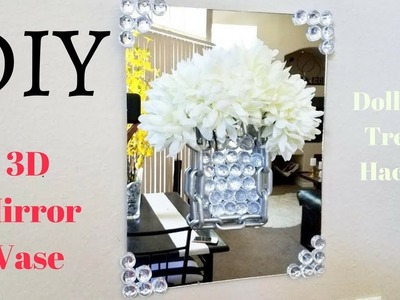 DIY 3D Mirror Flower Vase as a Room Decor Idea Using Dollar store Items