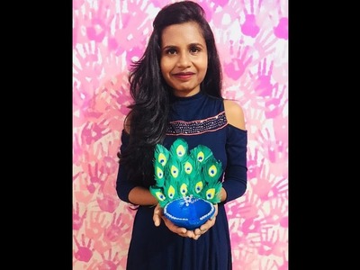 DIY Diwali Decoration Special | Peacock Diya making | Best out of waste Diya decoration 2017