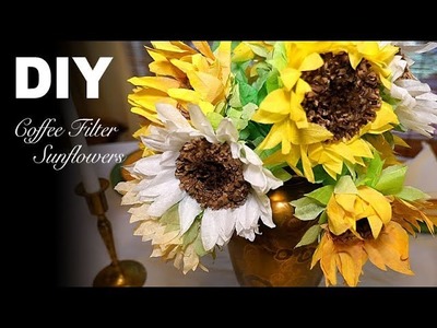 DIY | Simple Realistic Sunflowers - Coffee Filter Flowers