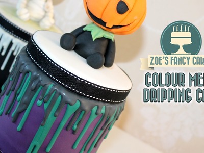 Dripping cake effect using colour melts Renshaws