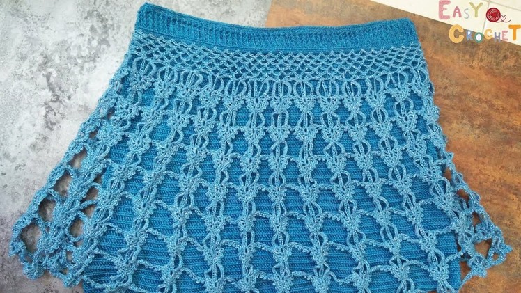 Easy crochet: Crochet "Frozen" Dress.Skirt for Adult and Children (PART 2-End)