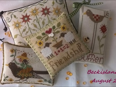 Flosstube #22: my August smalls, a small finish, WiP, silly happy :)