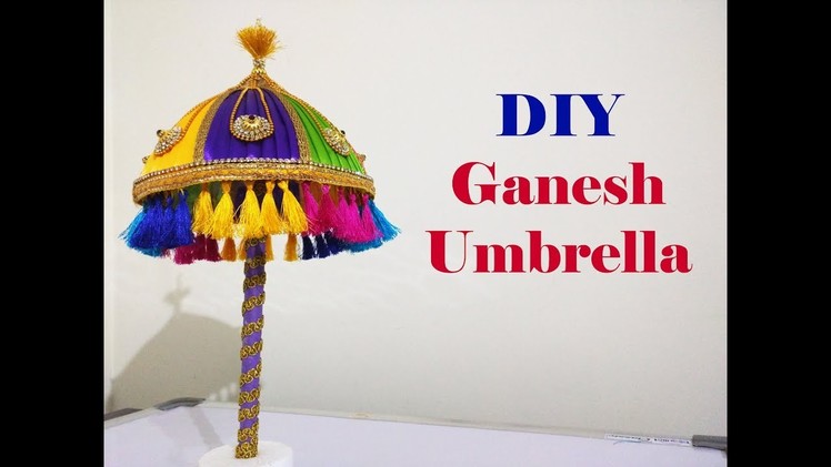Ganesh Umbrella | Temple umbrella from bowl and satin ribbon