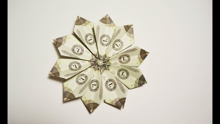 Gorgeous Money Flower Origami Dollar Folded No glue Tutorial DIY