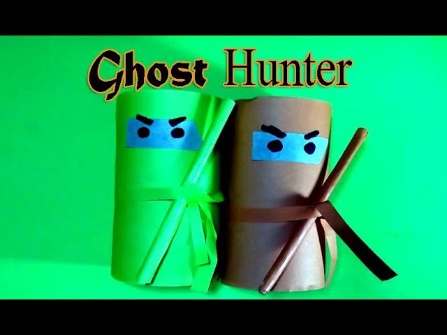 Halloween crafts with toilet paper rolls | Paper made Ghost Hunter idea