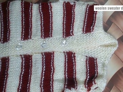 Handmade woolen sweater design for kids hindi - half sleeves sweater design for kids |sweater design