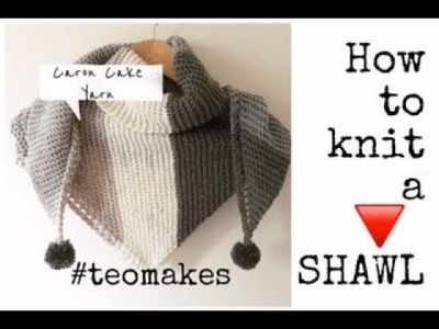 How to knit a TRIANGLE shawl.CARON CAKES review