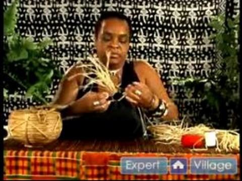 How to Make African Crafts : Attaching Raffia to an African-Themed Decorative Pillow