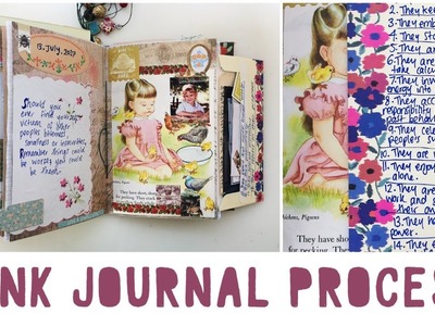 JUNK JOURNAL WITH ME | Ep 07 | Vintage Journal | Journalling Process | How To Use A Junk Journal