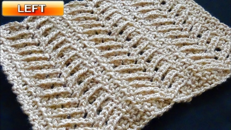 Lacy Arrow Crochet Stitch - Left Handed Crochet Tutorial