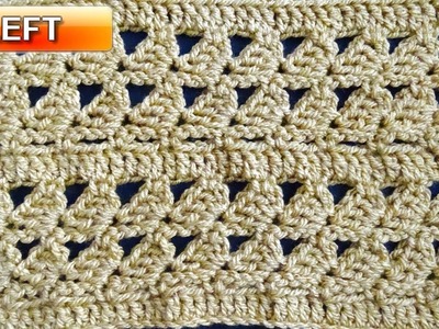 Lazy Shells Crochet Stitch - Left Handed Crochet Tutorial
