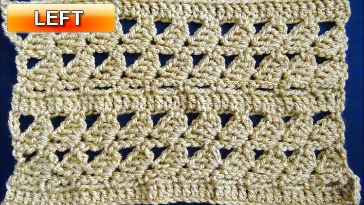 Lazy Shells Crochet Stitch - Left Handed Crochet Tutorial
