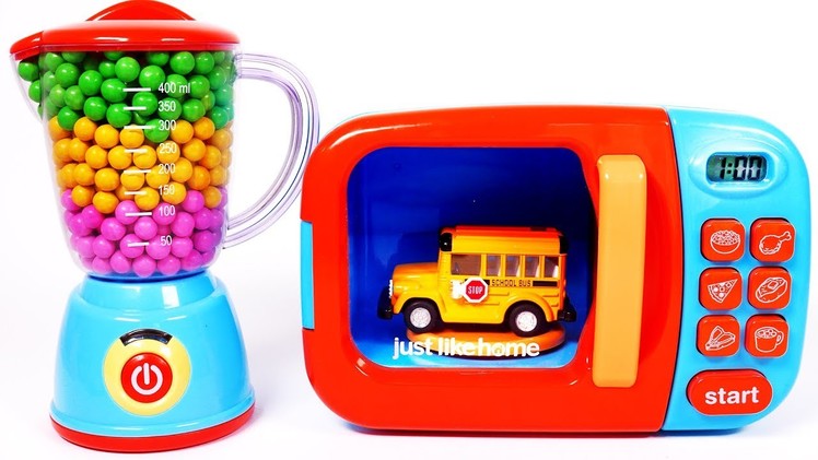 Learn Colors with Vehicles Toys for Children Microwave Playset