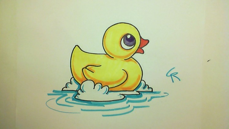 Learn How to Draw A Cute Rubber Ducky -- iCanHazDraw!