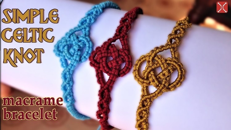 Macrame simple celtic knot bracelet tutorial - Easy and elegant jewelry