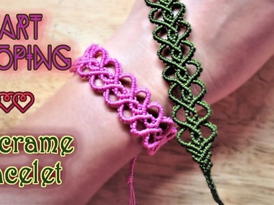 Macrame tutorial - Heart looping bracelet - Simple but full of love