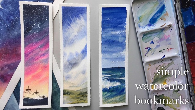 Making watercolor bookmarks