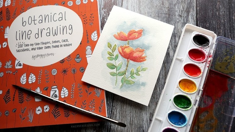 Minimal Supplies Card with Botanical Drawing Book
