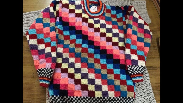 Multicolour very easy sweater design in Hindi
