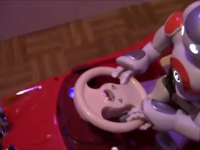 Nao gets a car and drives it on a spaceship
