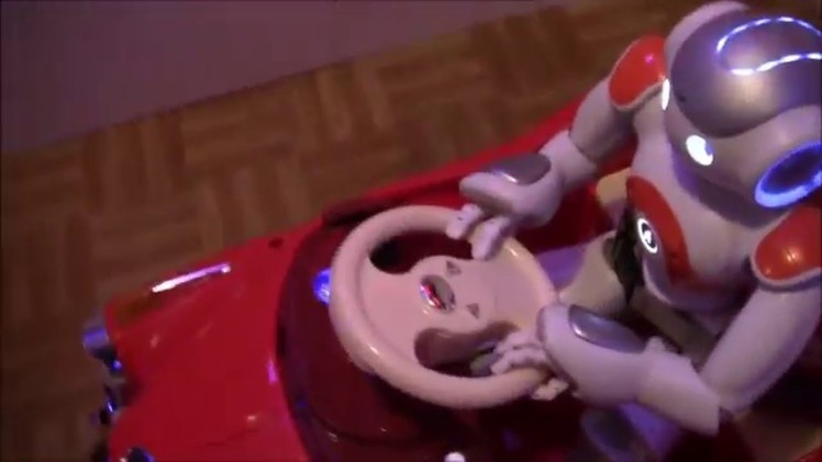 Nao gets a car and drives it on a spaceship