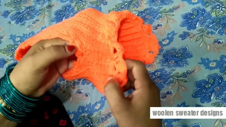 New sweater designs for kids or baby in hindi | woolen sweater making-one colour woolen cap for baby