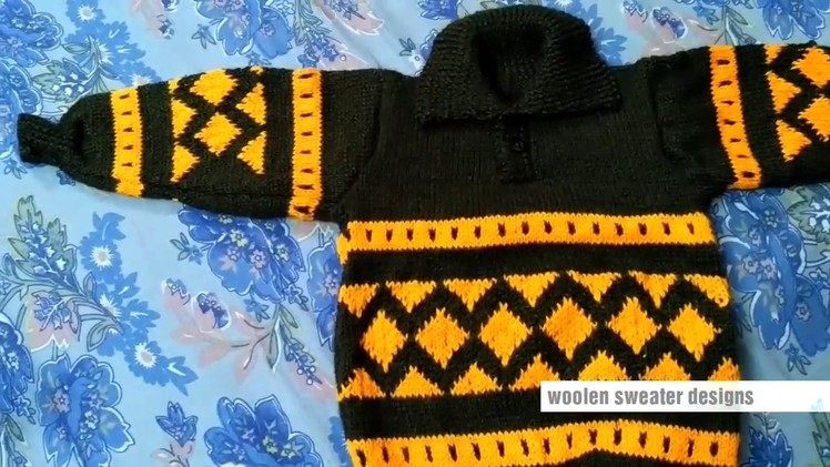 New sweater designs for kids or baby in hindi | handmade woolen sweater designs | two colour