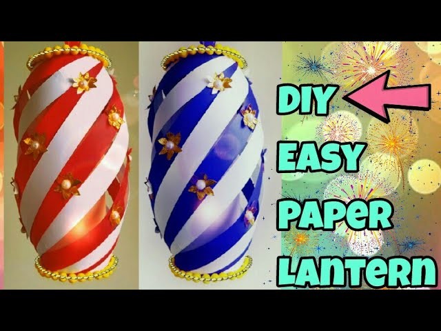Paper lantern at home | DIY Diwali #4.Christmas lantern ideas|akash Kandil.lamp making