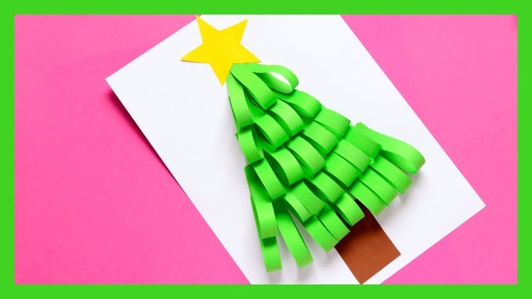 Paper Strips Christmas Tree Craft - Christmas craft idea for kids