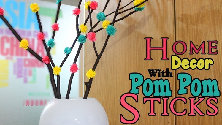 Pom Pom Tree Branches | How to make Pom Pom Wool Craft | #home décor| #DIY