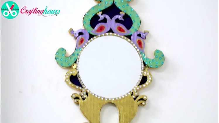 Royal Look Decorated Mirror Idea for Home Decor with Waste Cardboard