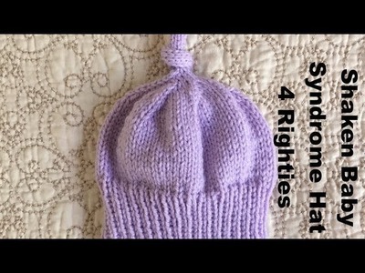 SHAKEN BABY SYNDROME - Knit Along Unisex Purple Hat (4 Righties)