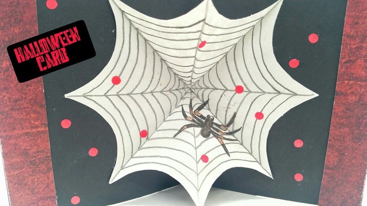 Spooky Spider Web Popup card for Halloween - DIY | Scrapbook | Tutorial by Paper Folds - 806