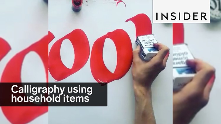This guy uses household items to make calligraphy