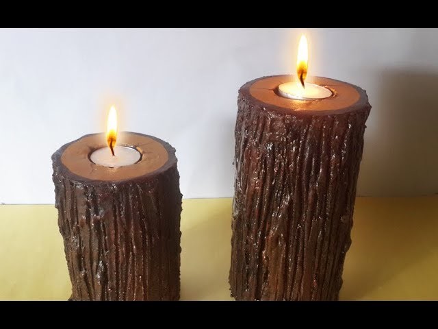 This is not WOOD! Learn How to Make Realistic Wooden Candle Holder frm CARDBOARD | Diwali Decoration