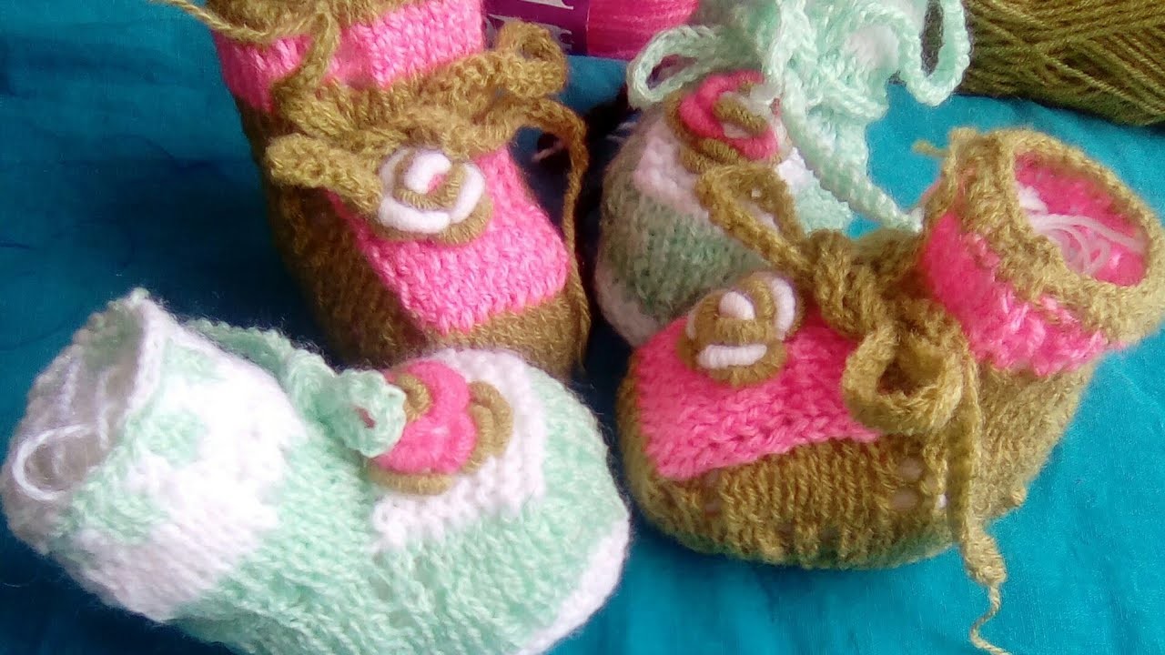 Tuto Chaussons Bebe Au Tricot Au Point Ajoure Zapatitos Para Bebe Baby Booties 2 2