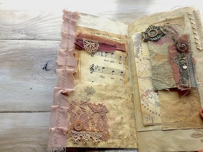 Vintage Bohemian Journal Flip-Through. Handmade Travelers Notebook Insert