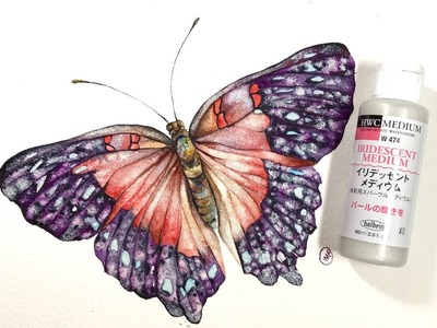 Watercolor Butterfly and Iridescent Medium Painting Tutorial